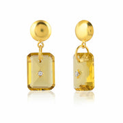 Pure 925 silver with 18k gold plating with Citrine hydro quartz stone with CZ star in center