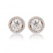 925 pure sterling silver cubic zirconia modern earrings studs