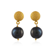 Black Pearl Silver Earrings