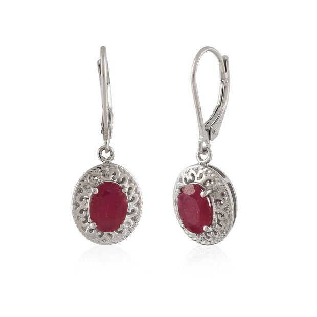 sterling silver ruby earrings