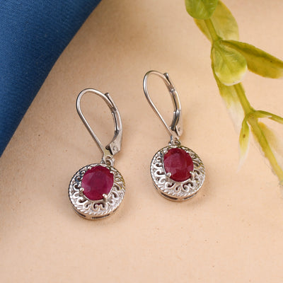 sterling silver ruby earrings