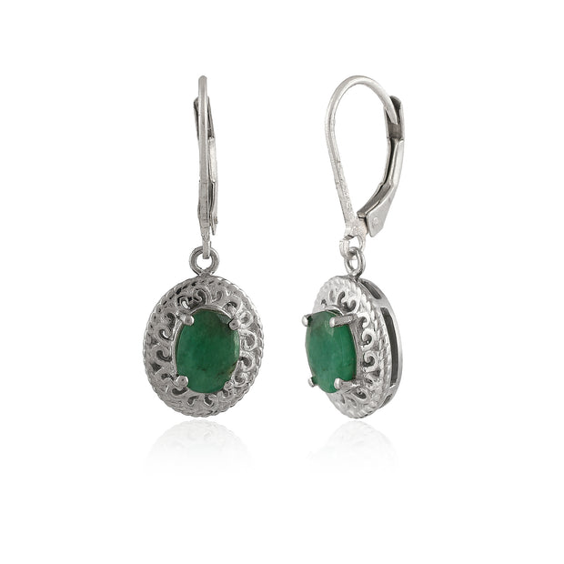 Sterling Silver emerald earrings