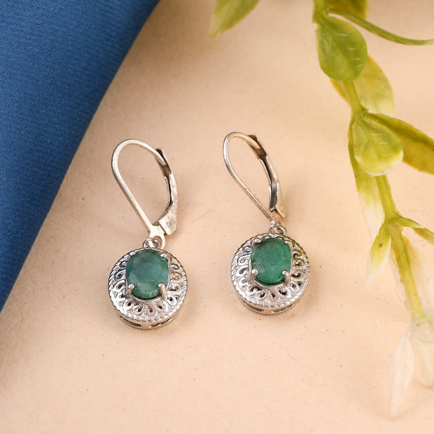 Sterling Silver emerald earrings