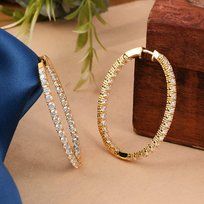 Sterling silver gold plated hoop earring